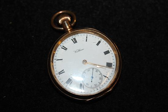 Waltham plated pocket watch